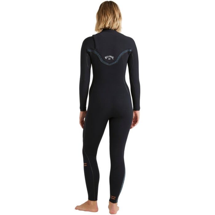 2024 Billabong Womens Furnace Natural 4/3mm Chest Zip Wetsuit ABJW100215 - Black Tiki